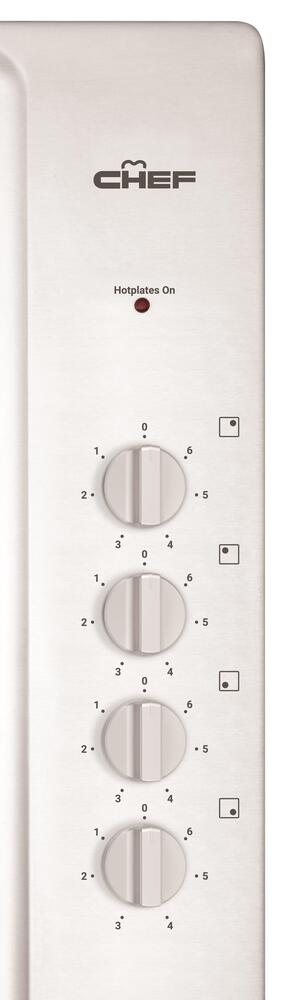 Electric Cooktop 60cm 4 Solid Elements S/S