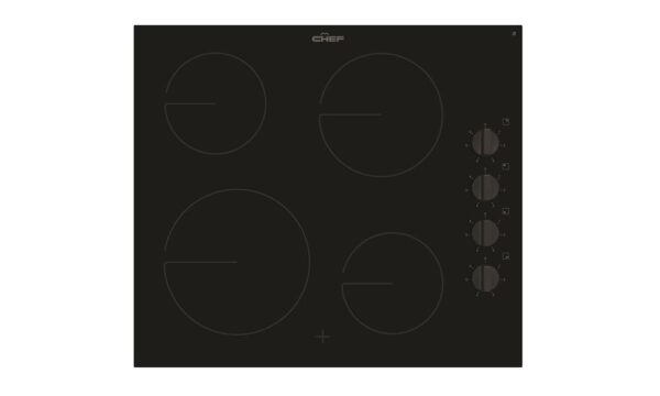 Electric Cooktop Ceramic 60cm 4 Zone Knob Controls Trimless Black