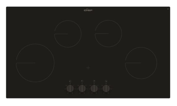 Electric Cooktop Ceramic 90cm 4 Zone 6 Power Levels Knob Controls Trimless