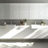 Kyra 210 Ceramic Basin Semi Recessed 440x480mm 1TH OF White - Image 4