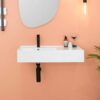 Teorema Wall Basin 800x440 LH Offest Bowl White Gloss Ceramic - Image 3