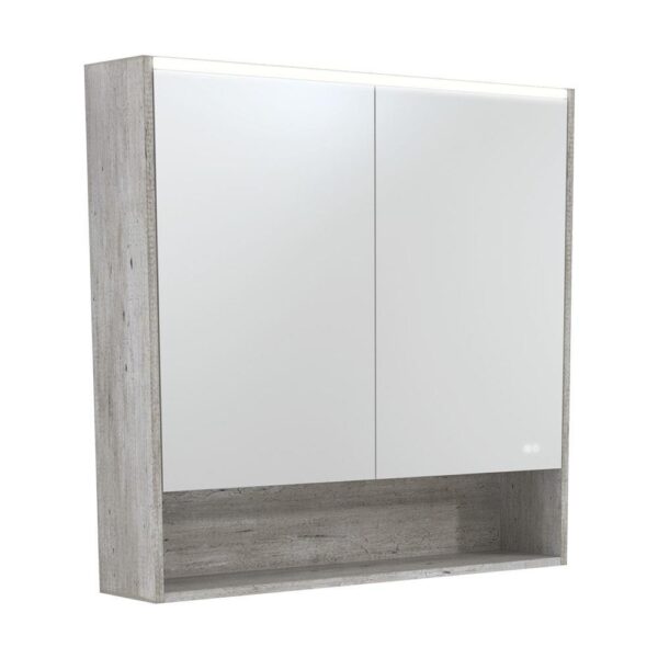 LED Mirror Cabinet With Shelf 900mm Industrail Side Panels & Shelf