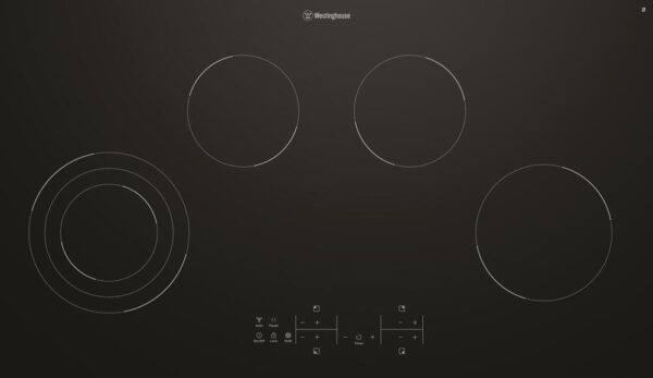 Electric Cooktop Ceramic 90cm 4 Zone Touch Controls Black