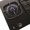 Gas Cooktop 60cm 3 Burner Inc 24MJ/hr Wok Black Glass - Image 2