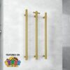 Vertical Bar Heated Towel Rail 12V Round 42x900x100mm Brushed Gold - Image 2