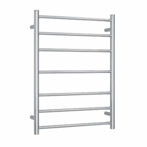 Ladder Heated Towel Rail Round 7 Bar 600x800x122mm Polished S/S