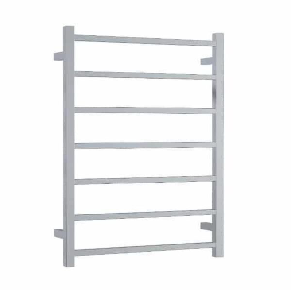 Ladder Heated Towel Rail Square 7 Bar 600x800x120mm Polished S/S