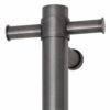 Vertical Bar Heated Towel Rail 240V Round 42x900x100mm Brushed Gunmetal - Image 2
