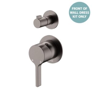 Sansa Shower Diverter Mixer Small Round Plates Gun Metal Trim Kit ONLY