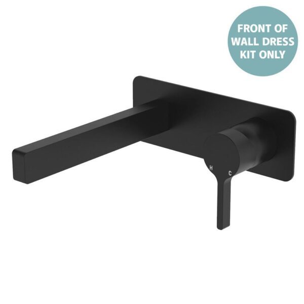 Sansa Wall Basin Mixer Rectangular Plate Matte Black Trim Kit ONLY