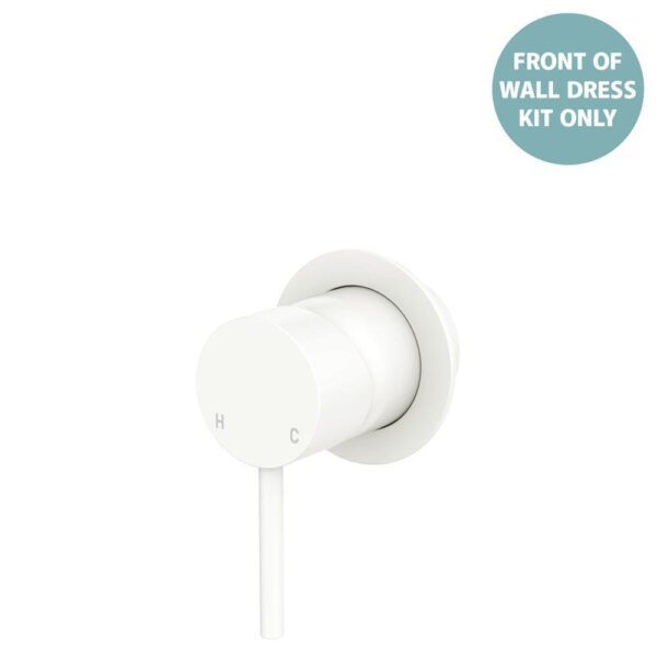 Kaya Shower Mixer Small Round Plates Matte White Trim Kit ONLY