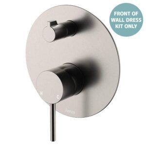 Kaya Shower Diveter Mixer Large Round Plate Brushed Nickel Trim Kit ONLY