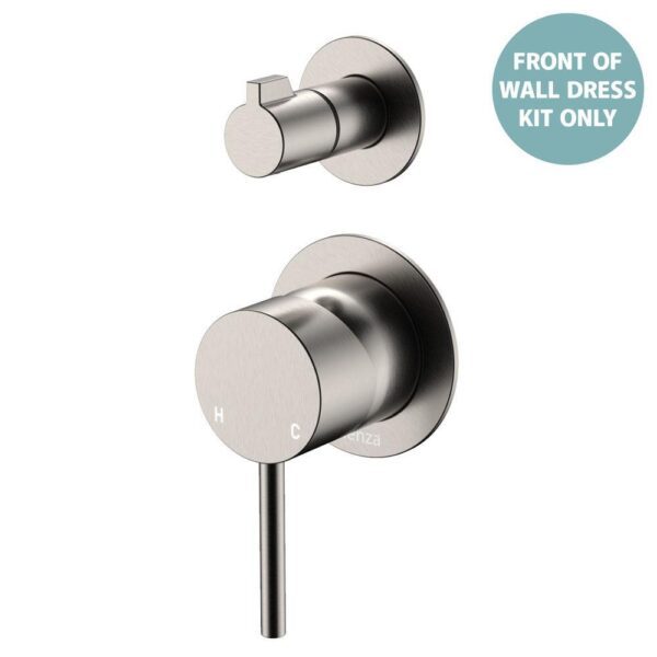 Kaya Shower Diveter Mixer Small Round Plates Brushed Nickel Trim Kit ONLY