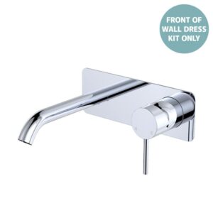Kaya Basin/Bath Wall Mixer Rectangular Plate 160mm Outlet Chrome Trim Kit ONLY