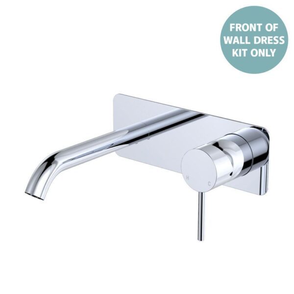 Kaya Basin/Bath Wall Mixer Rectangular Plate 160mm Outlet Chrome Trim Kit ONLY