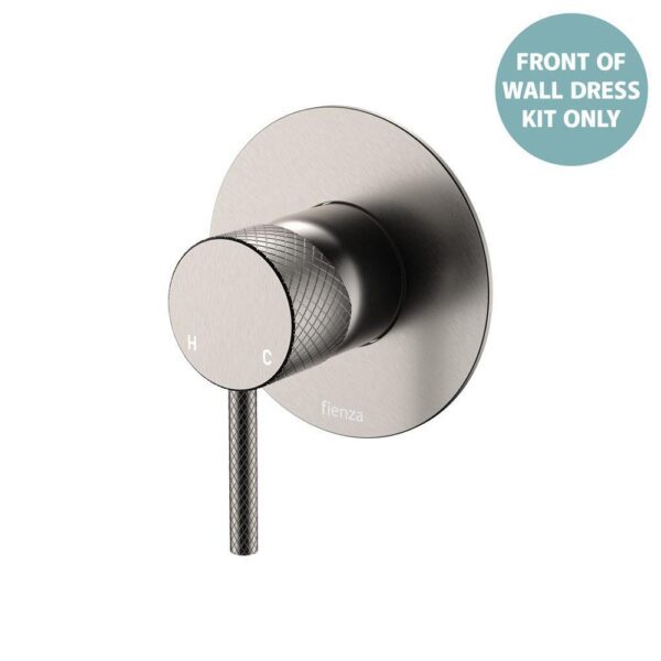 Axle Shower Mixer Large Round Plate Brushed Nickel Trim Kit ONLY