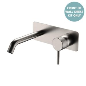 Axle Wall Basin/Bath Mixer Rectangular Plate 160mm Outlet Brushed Nickel Trim Kit ONLY