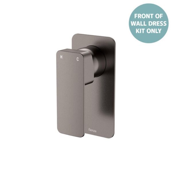 Tono Shower Mixer Rectangular Plate Gun Metal Trim Kit ONLY