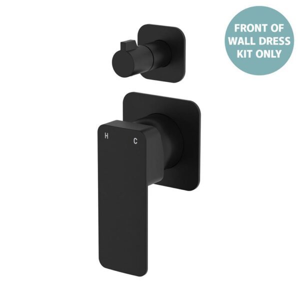 Tono Shower Diverter Mixer Small Square Plates Matte Black Trim Kit ONLY