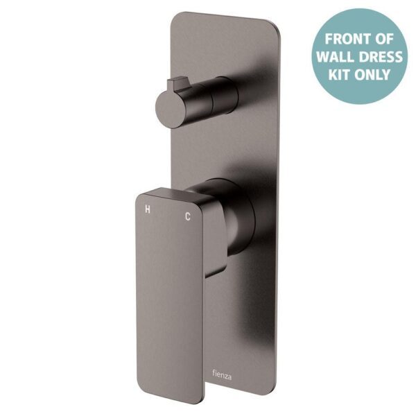 Tono Shower Diverter Mixer Rectangular Plate Gun Metal Trim Kit ONLY