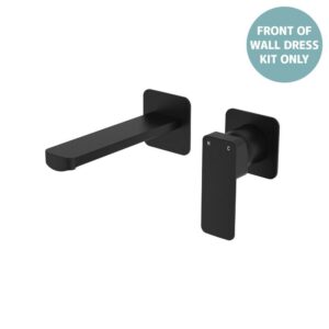 Tono Wall Basin/Bath Mixer Square Plates 160mm Outlet Matte Black Trim Kit ONLY