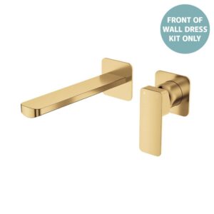 Tono Wall Basin/Bath Mixer Square Plates 200mm Outlet Urban Brass Trim Kit ONLY