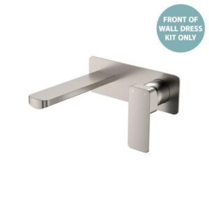 Tono Wall Basin/Bath Mixer Rectangular Plate 160mm Outlet Brushed Nickel Trim Kit ONLY