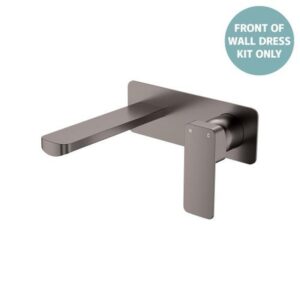 Tono Wall Basin/Bath Mixer Rectangular Plate 160mm Outlet Gun Metal Trim Kit ONLY