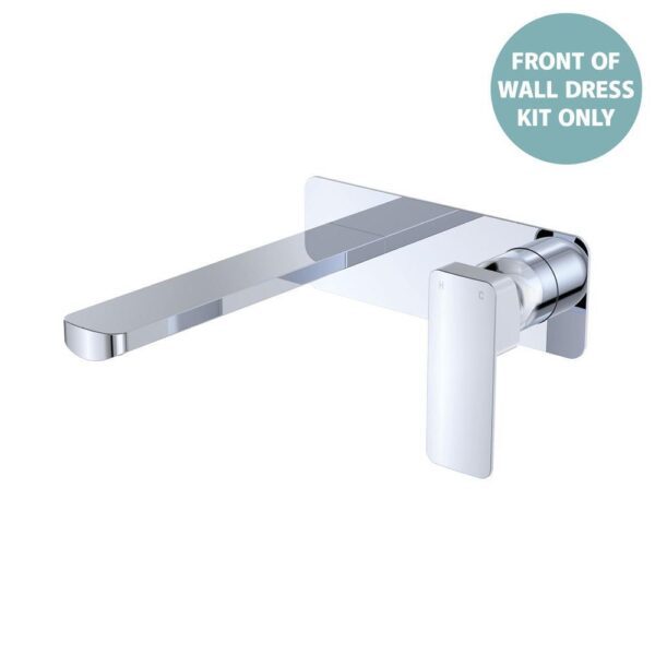 Tono Wall Basin/Bath Mixer Rectangular Plate 200mm Outlet Chrome Trim Kit ONLY
