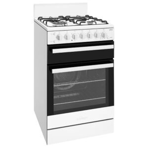 Gas Cooker 54cm Fan Forced Oven Seperate Grill 4 Burner Gas Hob White