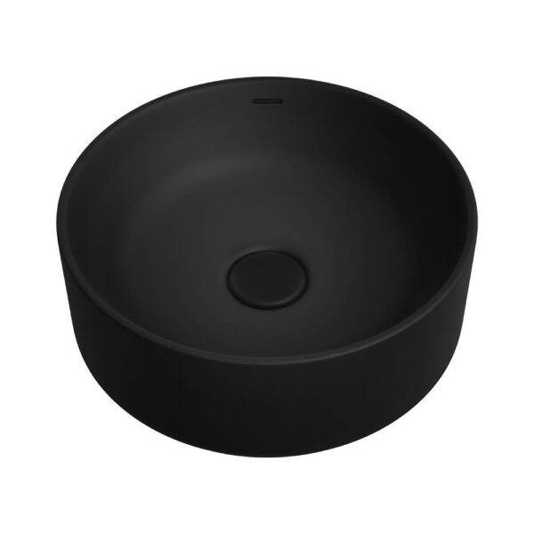 Reba Luxe Above Counter Basin With Overflow Matte Black