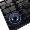 Gas Cooktop 90cm 5 Burner Inc Wok 17MJ/H Black Glass - Image 2