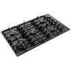 Gas Cooktop 90cm 5 Burner Inc Wok 17MJ/H Black Glass - Image 4