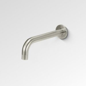 New York Bath Outlet Curved 200mm Brushed Stainless Steel