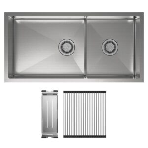 Hana 40/27L Double Kitchen Sink + Kit 892 x 450 x 200 S/S