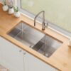 Hana 40/27L Double Kitchen Sink + Kit 892 x 450 x 200 S/S - Image 4