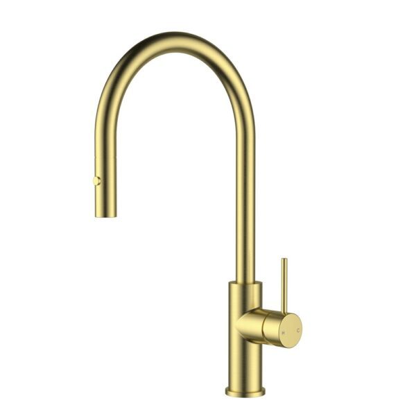 Otus Slimline Sink Mixer Pull Out 304 SS Brushed Gold