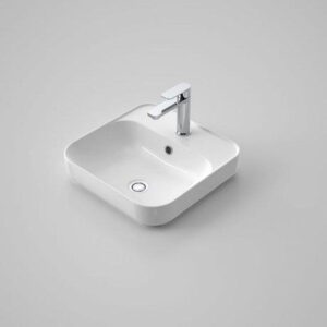 Tribute Sculptural Square 420mm Inset Basin 1TH With Overflow
