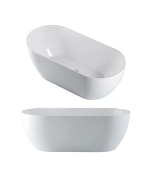 Arko 120 1500 Freestanding Bath Gloss White With Overflow