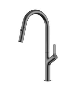 Avida Pull-Out Gooseneck Sink Mixer Gun Metal LF