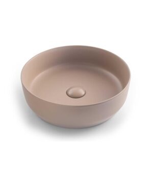 Aurora Ceramic Basin Above Counter 385x120mm Matte Smoky Taupe
