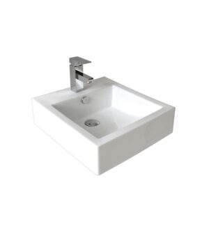 Kyra 010 Ceramic Basin Above Counter 440x480mm 1TH OF White