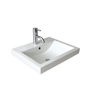 Kyra 016 Ceramic Basin Inset 550x460mm 1TH OF White