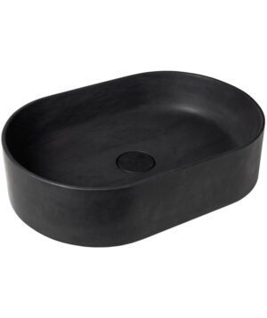 Lithos Stone Basin Above Counter 500x350mm 0TH NOF Midnight