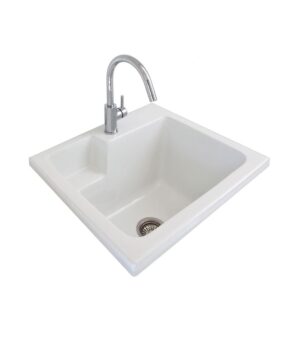 Eva 620 Ceramic Laundry Tub 45Ltr 620x550mm 1TH NOF