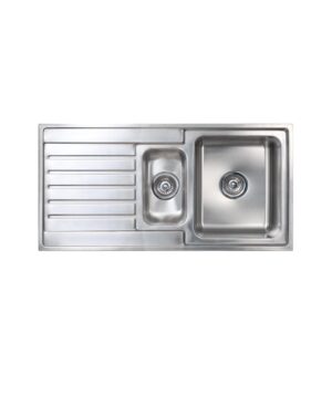 Kubic 150 Sink 1.5 Bowl 1000x500mm 0TH Drainer Silk S/S
