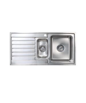Kubic 150 Sink 1.5 Bowl 1000x500mm 1TH LH Drainer Silk S/S