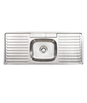 Acero 012 Sink 1200x500mm 1TH Drainers Silk S/S