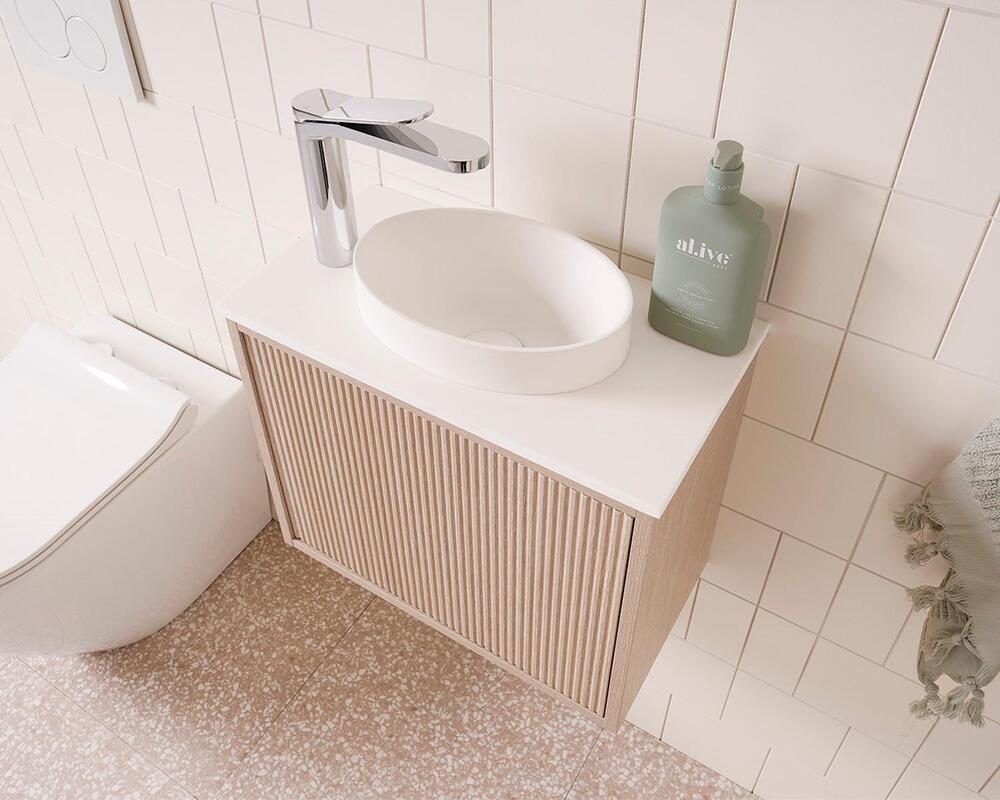 Clifton Mini WH Vanity 470 Centre Bowl Cherry Pie Top Matte - Image 2