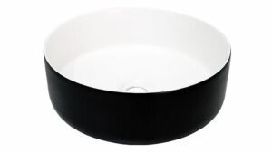 Margot Duo Round Above Counter Basin 360 Black Outside White Inside
